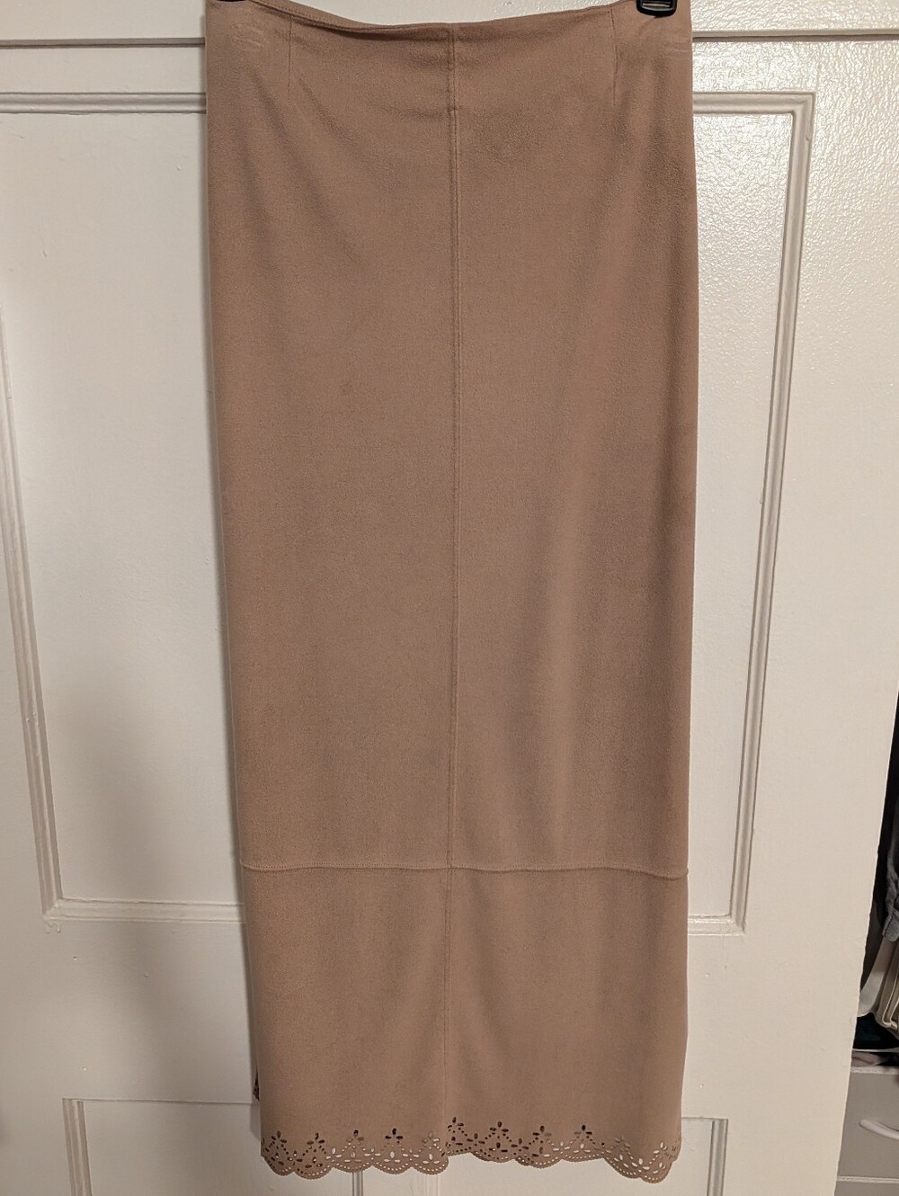 Liz Claiborne Taupe Maxi Skirt with Scalloped Hem